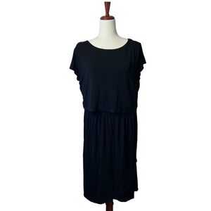 Gap Maternity Women's Dress Size Large Nursing Friendly Short Sleeve Midi Jersey